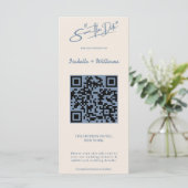 Stofbruine Blauwe Trouwfoto QR-code Elegant (Staand voorkant)