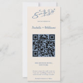 Stofbruine Blauwe Trouwfoto QR-code Elegant (Voorkant)