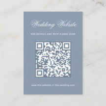 Stofbruine Blauwe Trouwwebsite QR-code en kalligra