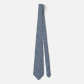 Stofbruine Blauwe Vintage Bloem Jacquard Stropdas (Voorkant)