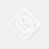 Stofbruine Blauwe Vintage Bloem Romantische Trouwd Servet (Hoek)