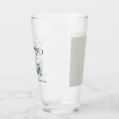 Stofbruine Blauwe Witte Bloem Bruiloft Favor Glas (Links)