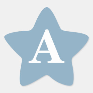 Stofbruine Blauwe Witte Monogrammen Eenvoudige Bru Ster Sticker