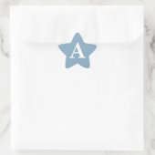 Stofbruine Blauwe Witte Monogrammen Eenvoudige Bru Ster Sticker (Tas)