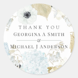Stofbruine Blauwe Witte Navy Anemone BUDGET Bruilo Ronde Sticker