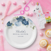 Stofbruine bloem botanische bruidsdouche papieren bordje (Feest)