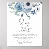 Stofbruine bloem ring zoek bruids douche spel poster (Voorkant)