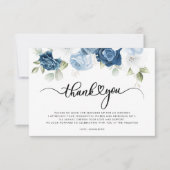 Stofbruine Bloem Slank Bruiloftsfeest Bedankkaart (Voorkant)