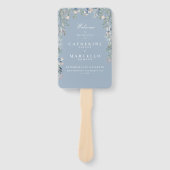 Stofbruine bloemen cascade trouwprogramma handwaaier (Voorkant)