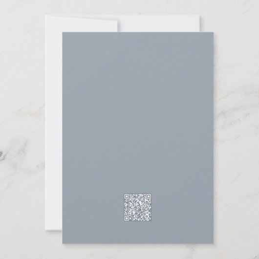 Stofbruine Bloemencode QR Code Bruiloft Kaart (Achterkant)