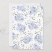 Stofbruine bloemige bruidsdouche bedankkaart (Achterkant)