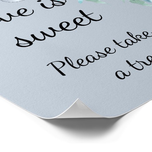 Stofbruine bloemige liefde is zoete bruids douche poster (Hoek)