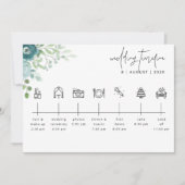 Stofbruine bloemige trouwtijdlijn welkomstkaart kaart (Voorkant)