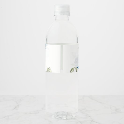 Stofbruine bloemige waterverf script bruiloft fees waterfles etiket (Achterkant)