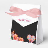 Stofbruine Bloemrijke Fiesta Mexicaanse Bruidsdouc Bedankdoosjes (Voorkant Zijde)