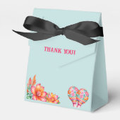 Stofbruine Bloemrijke Fiesta Mexicaanse Bruidsdouc Bedankdoosjes (Voorkant Zijde)