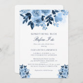 Stofbruine bloemrijke script bruidsdouche kaart (Voorkant / Achterkant)