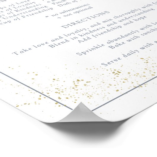 Stofbruine Blush Roze Recept voor een Gelukkig Huw Poster (Hoek)