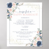 Stofbruine Blush Roze Recept voor een Gelukkig Huw Poster (Voorkant)