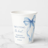 Stofbruine Boog Zij Knoopt De Knoop Bruidsdouche Papieren Bekers (Voorkant)