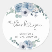 Stofbruine bruiloftsshower favor  ronde sticker (Voorkant)