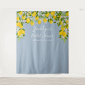 Stofbruine citroenen bruiloftsshower fotobackdrop wandkleed (Voorkant)