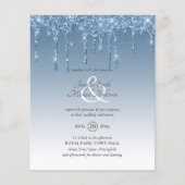 Stofbruine druppelende glitter bruiloft uitnodigin (Voorkant)