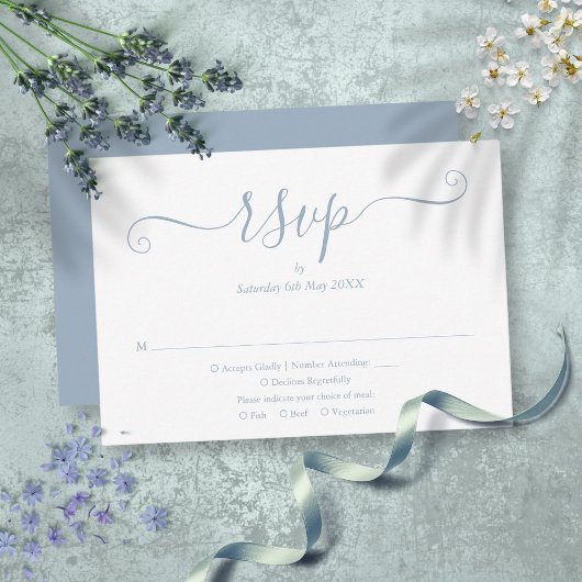Stofbruine Elegante Scriptie Bruiloft RSVP Kaartje