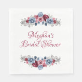 Stofbruine en bordeauxrode servetten voor bruidsdo (Voorkant)