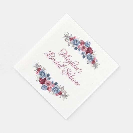 Stofbruine en bordeauxrode trouwfeestservetten servet (Hoek)