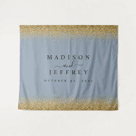 Stofbruine en gouden glinsterende trouwachtergrond wandkleed