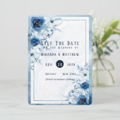 Stofbruine en marineblauwe geschilderde pioen 'Sav Kaart (Staand voorkant)