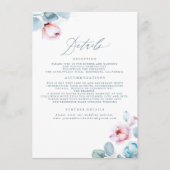 Stofbruine en Roze Trouwdetails Informatiekaartje (Voorkant)