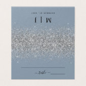 Stofbruine en zilver glinsterende huwelijks placec kaart (Buitenkant ongevouwen)