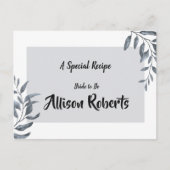 Stofbruine Eucalyptus   Bruidsdiner Recept Briefkaart (Voorkant)