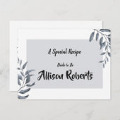 Stofbruine Eucalyptus   Bruidsdouche Recept Briefkaart (Voorkant / Achterkant)