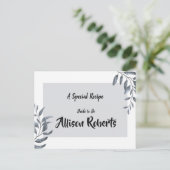 Stofbruine Eucalyptus Bruidsreceptie Recept Briefkaart (Staand voorkant)