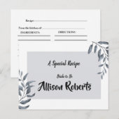 Stofbruine Eucalyptus Bruidsreceptie Recept Briefkaart (Voorkant / Achterkant)
