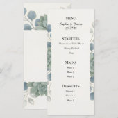 Stofbruine Eucalyptus Bruiloftsmenu Menu (Voorkant / Achterkant)