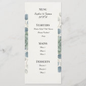 Stofbruine Eucalyptus Bruiloftsmenu Menu (Voorkant)