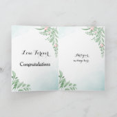 Stofbruine Eucalyptus Huwelijksgelukwensen Kaart (Binnen)