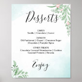 Stofbruine Eucalyptus Trouw Dessert Menu Bord Poster (Voorkant)