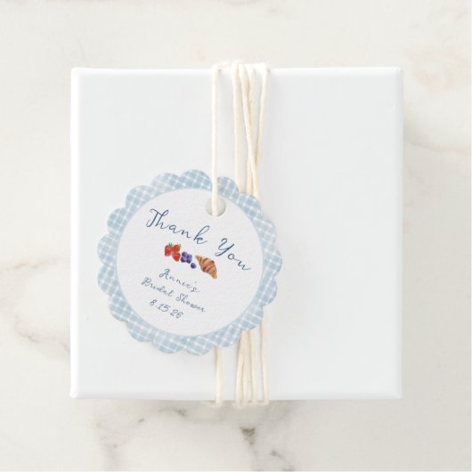 Stofbruine geruite bruidsborrel bedanken bedankjes labels (In situ)