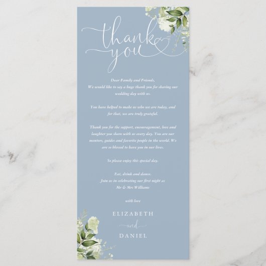 Stofbruine groene trouw dank je plaats kaart (Voorkant)