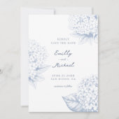Stofbruine Hortensia Bloem Bruiloft Save The Date (Voorkant)