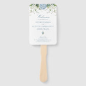 Stofbruine Hortensia Huwelijksceremonieprogramma Handwaaier (Voorkant)