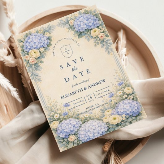 Stofbruine Hortensia Tuin Bruiloft Save The Date
