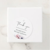 Stofbruine Koraal Bloem Slank Bruiloft Bedankt Bedankjes Labels (In situ)