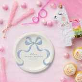 Stofbruine met de hand getekende strik bruidsdouch papieren bordje (Feest)