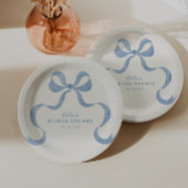 Stofbruine met de hand getekende strik bruidsdouch papieren bordje